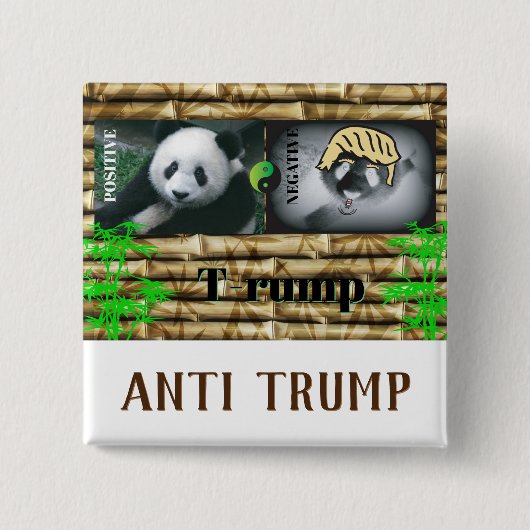 Anti Trump / panda Vierkante Button 5,1 Cm (Voorkant)