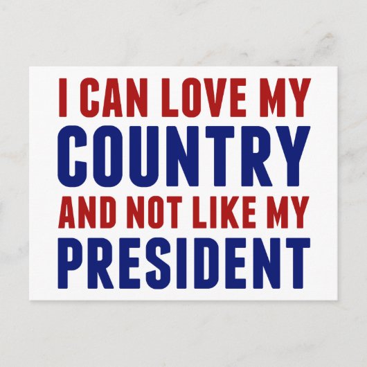 Anti Trump patriottisch niet mijn President Briefkaart (Voorkant)