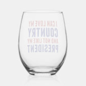 Anti Trump patriottisch niet mijn President Wijnglas Zonder Voet (Achterkant)