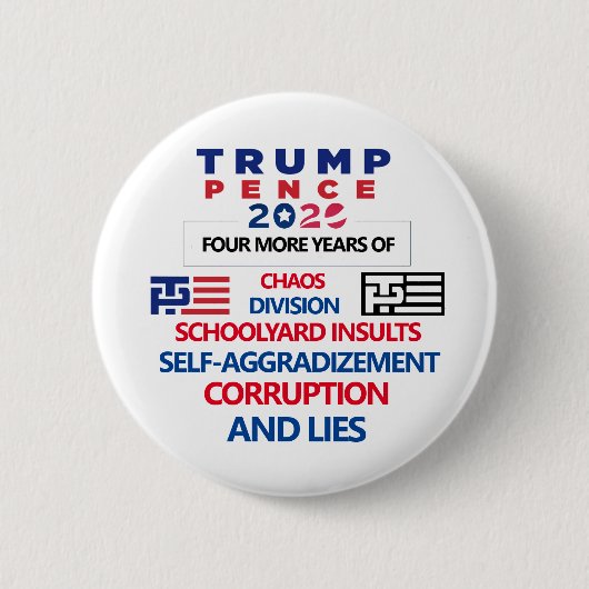Anti-Trump Pence 2020 Ronde Button 5,7 Cm (Voorkant)