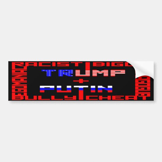 Anti-Trump+Poetin Bumpersticker (Voorkant)