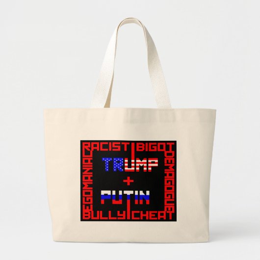 Anti-Trump+Poetin Grote Tote Bag (Voorkant)