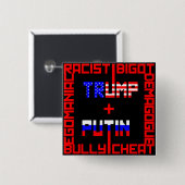 Anti-Trump+Poetin Vierkante Button 5,1 Cm (Voorkant /achterkant)