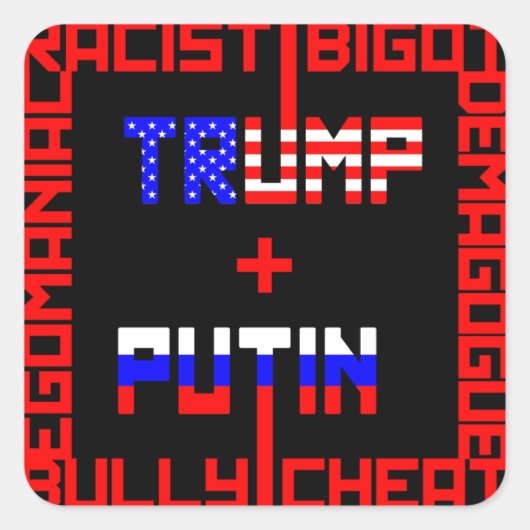 Anti-Trump+Poetin Vierkante Sticker (Voorkant)