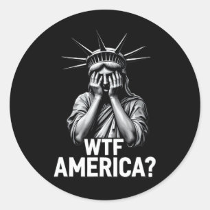 Anti-trump Politiek En Democratie Wtf Amerika  Ronde Sticker