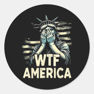 Anti-trump Politiek En Democratie Wtf Amerika Ronde Sticker