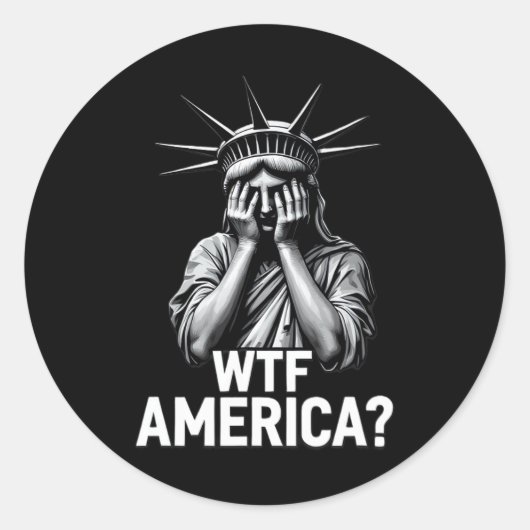 Anti-Trump Politieke en Democratie WTF Amerika 1 Ronde Sticker (Voorkant)