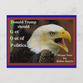 Anti-Trump, Pro Biden Angry American Bald Eagle Briefkaart
