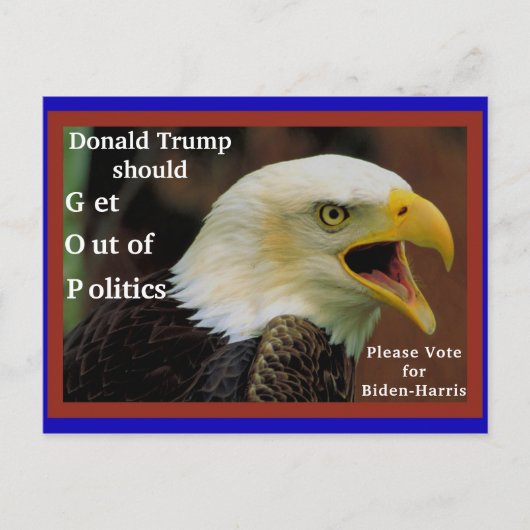 Anti-Trump, Pro Biden Angry American Bald Eagle Briefkaart (Voorkant)