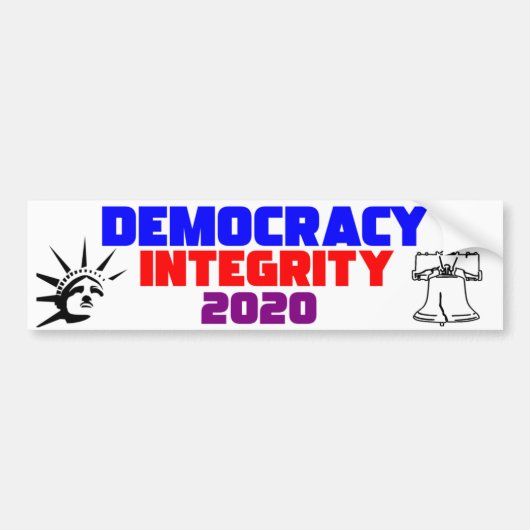 Anti-Trump Pro-Democracy bumper sticker (Voorkant)