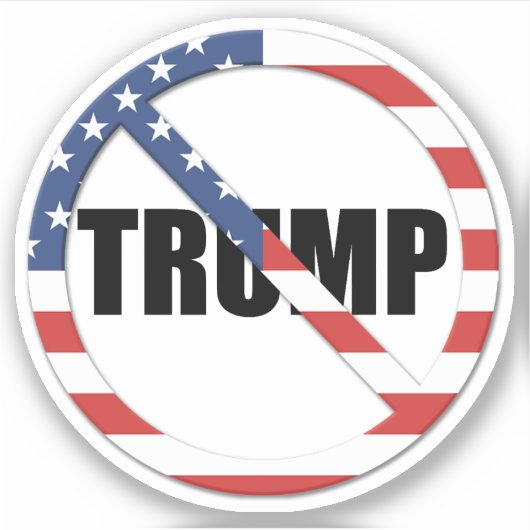 anti-Trump pro-democratie Sticker (Voorkant)