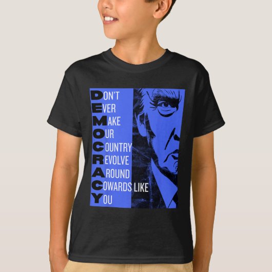Anti Trump Pro Democratie T-shirt Weersta! Progres (Voorkant)