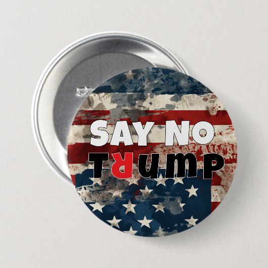 Anti-Trump protestslogan vlag Ronde Button 7,6 Cm (Voorkant /achterkant)