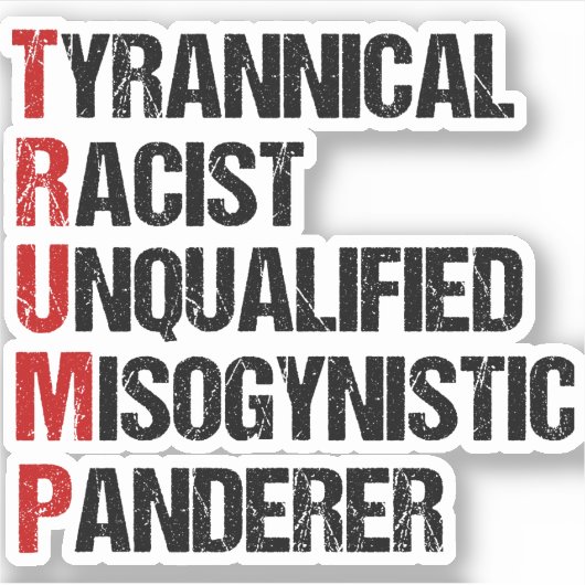 Anti-Trump-resistentie akrotisch Sticker (Voorkant)