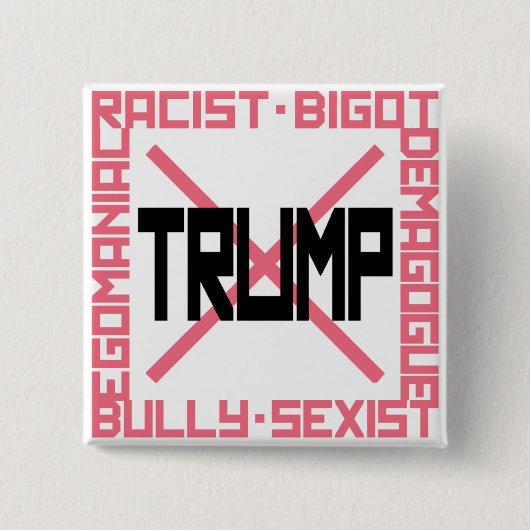 Anti-Trump roze Button (Voorkant)
