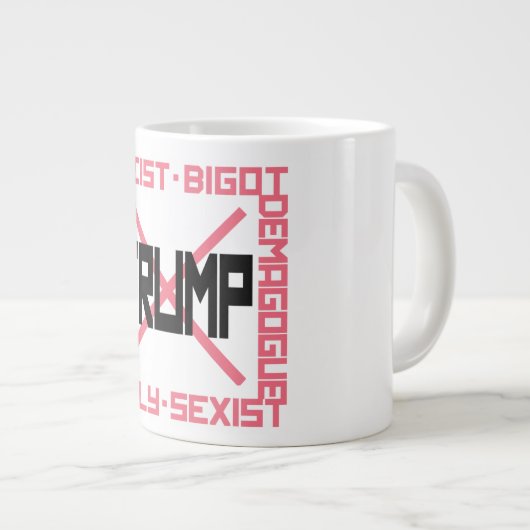 Anti-Trump roze Grote Koffiekop (Voorkant rechts)