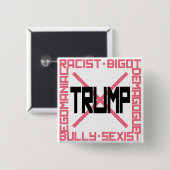Anti-Trump roze Vierkante Button 5,1 Cm (Voorkant /achterkant)