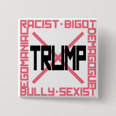 Anti-Trump roze Vierkante Button 5,1 Cm (Voorkant)