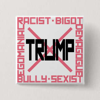 Anti-Trump roze Vierkante Button 5,1 Cm