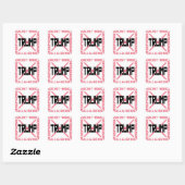 Anti-Trump roze Vierkante Sticker (Vel)