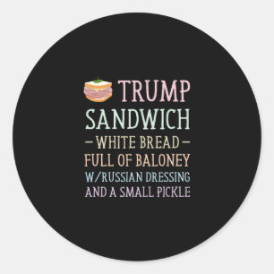 Anti Trump Sandwich Bord Grappig  Ronde Sticker