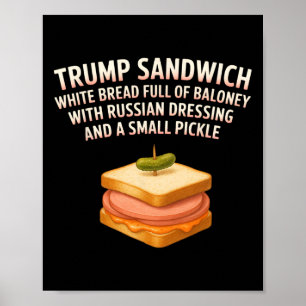 Anti Trump Sandwich Teken Funny Donald Poster