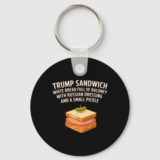 Anti Trump Sandwich Teken Funny Donald Sleutelhanger (Voorkant)