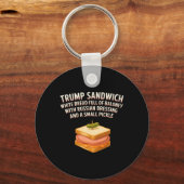 Anti Trump Sandwich Teken Funny Donald Sleutelhanger (Voorkant)