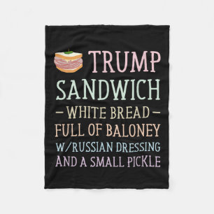 Anti Trump Sandwich teken grappig Fleece Deken