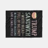 Anti Trump Sandwich teken grappig Fleece Deken (Voorkant (Horizontaal))
