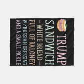 Anti Trump Sandwich teken grappig Fleece Deken (Voorkant (Horizontaal))