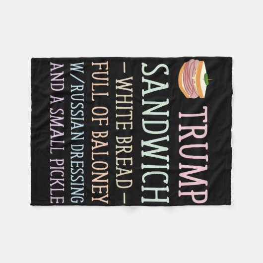 Anti Trump Sandwich teken grappig Fleece Deken (Voorkant (Horizontaal))