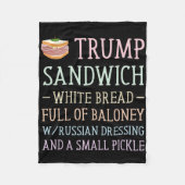 Anti Trump Sandwich teken grappig Fleece Deken (Voorkant)