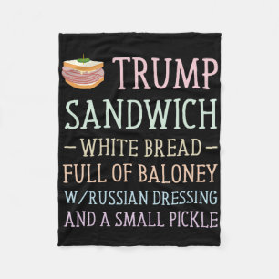Anti Trump Sandwich teken grappig Fleece Deken