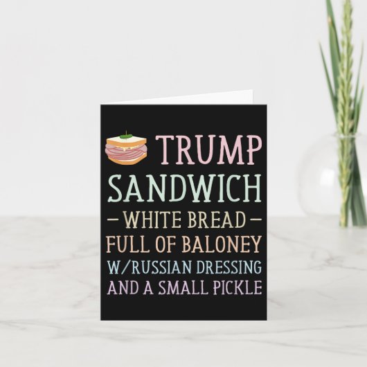 Anti Trump Sandwich teken grappig Kaart (Voorkant)