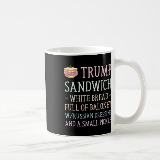 Anti Trump Sandwich teken grappig Koffiemok (Rechts)