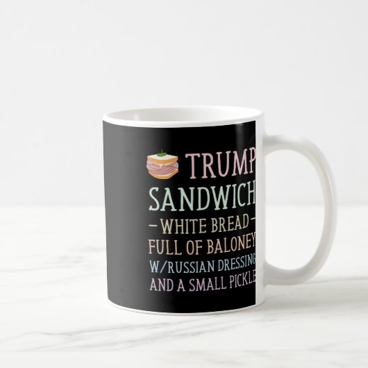 Anti Trump Sandwich teken grappig Koffiemok (Rechts)