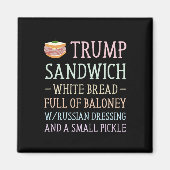 Anti Trump Sandwich teken grappig Magneet (Voorkant)