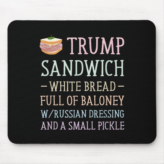 Anti Trump Sandwich teken grappig Muismat (Voorkant)