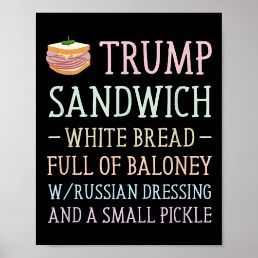 Anti Trump Sandwich teken grappig Poster (Voorkant)