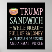 Anti Trump Sandwich teken grappig Poster (Voorkant)