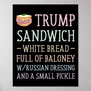 Anti Trump Sandwich teken grappig Poster