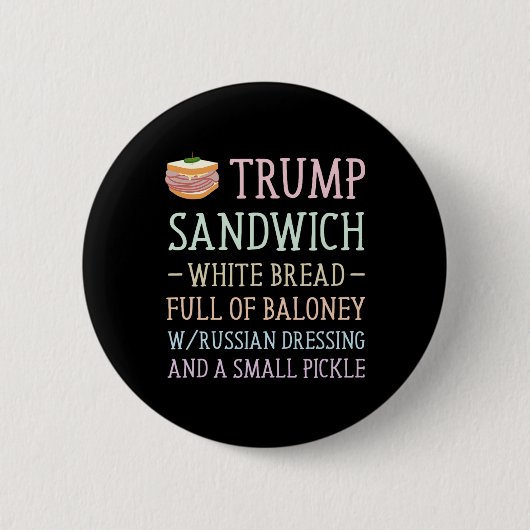 Anti Trump Sandwich teken grappig Ronde Button 5,7 Cm (Voorkant)