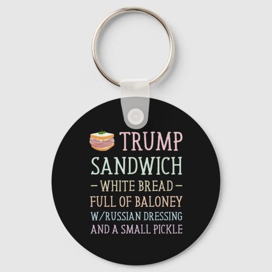 Anti Trump Sandwich teken grappig Sleutelhanger (Voorkant)