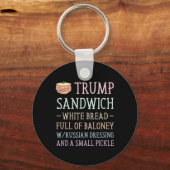 Anti Trump Sandwich teken grappig Sleutelhanger (Voorkant)