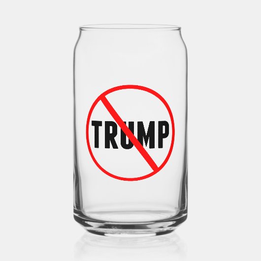 Anti-Trump Simple Red Circle X Politiek Blikvorm Glas (Voorkant)