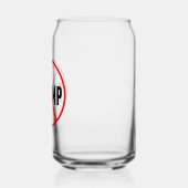 Anti-Trump Simple Red Circle X Politiek Blikvorm Glas (Links)