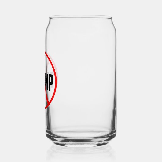 Anti-Trump Simple Red Circle X Politiek Blikvorm Glas (Links)