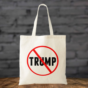 Anti-Trump Simple Red Circle X Politiek Tote Bag