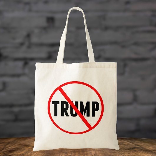 Anti-Trump Simple Red Circle X Politiek Tote Bag